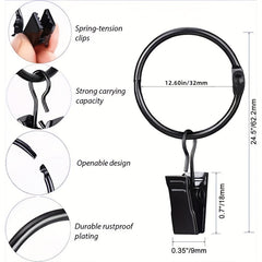 10pcs Metal Snap Ring Clips for Hanging Curtain Shower Curtain Hook Clips