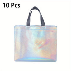 10pcs Reusable Rainbow Iridescent Party Favor Bags
