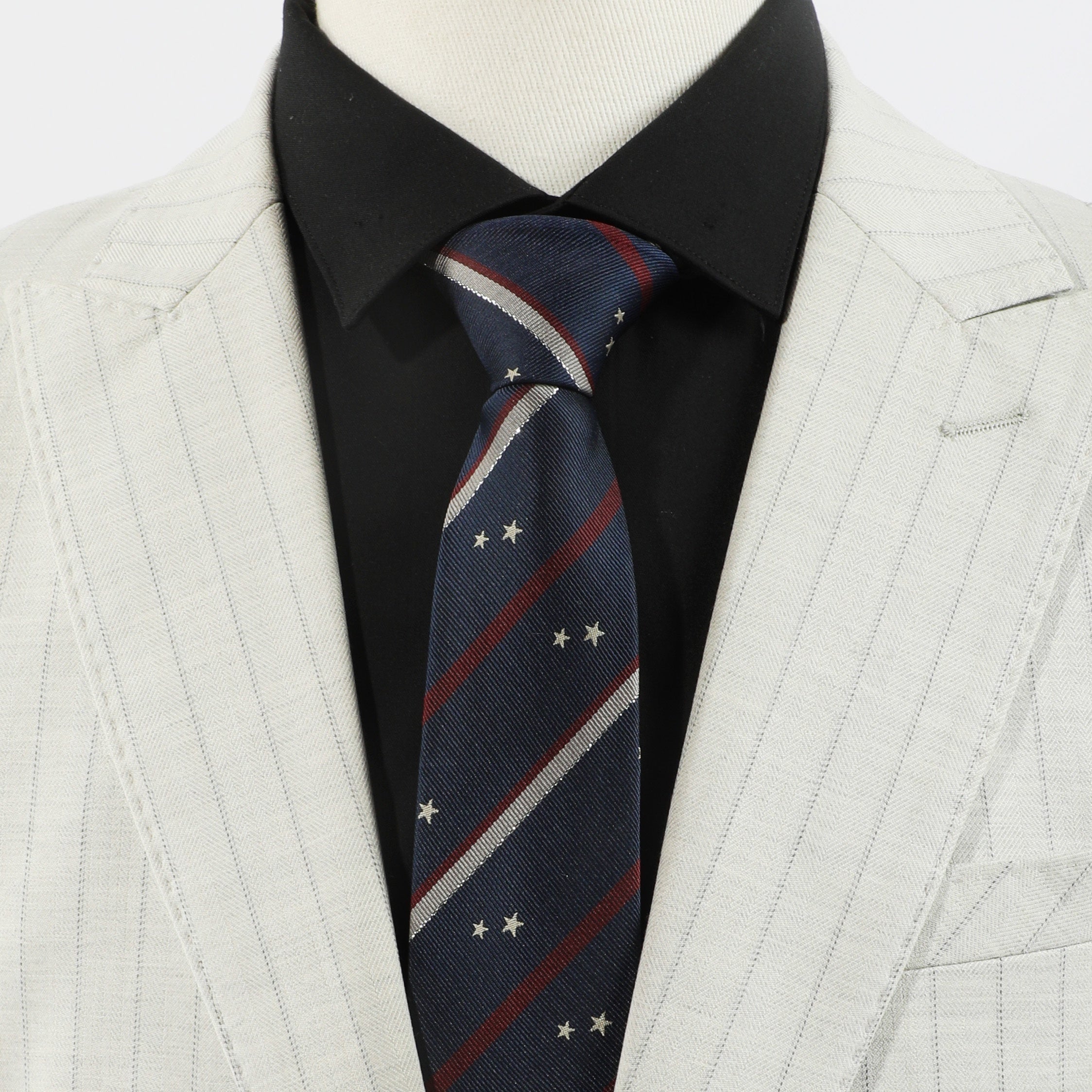Men's Business Neckties Striped Small Star Print Tie Daily Accessories