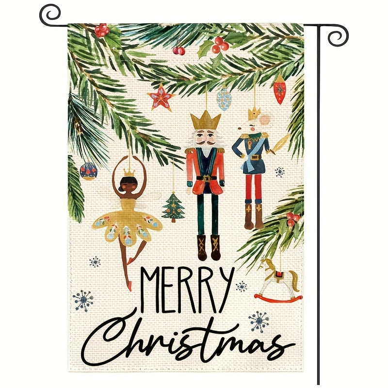Christmas Nutcracker Garden Flag 30 48x45 72 Cm Double Sided Burlap Xmas Decor