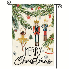 Christmas Nutcracker Garden Flag 30 48x45 72 Cm Double Sided Burlap Xmas Decor