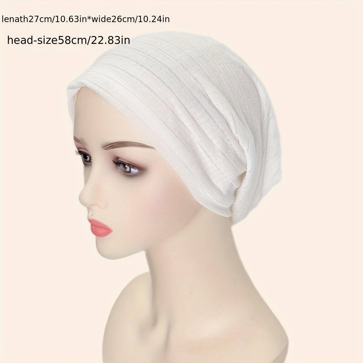 Solid Plain Turban Cap Elastic Hijab Chemo Cap