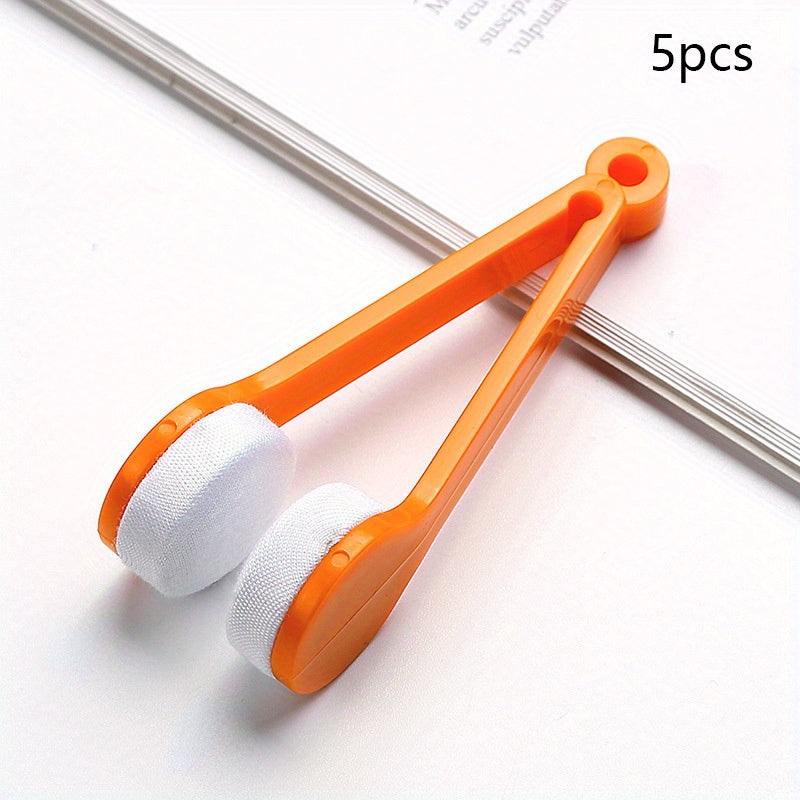 5pcs Eyeglass Cleaner Soft Brush Carrying Glasses Cleaning Brush Microfiber