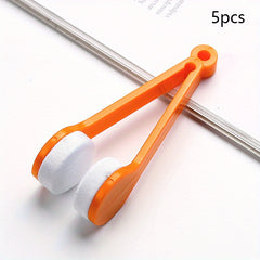 5pcs Eyeglass Cleaner Soft Brush Carrying Glasses Cleaning Brush Microfiber