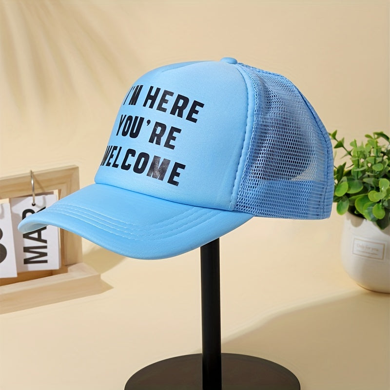 Letter Print Trucker Hat Unisex Cotton Baseball Cap