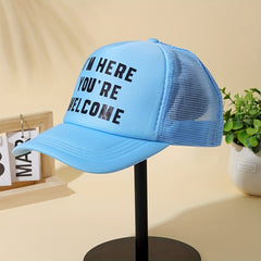 Letter Print Trucker Hat Unisex Cotton Baseball Cap