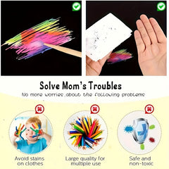 50pcs Rainbow Scratch Art Set for Kids - Magic Paper Craft Kit with Note Cards