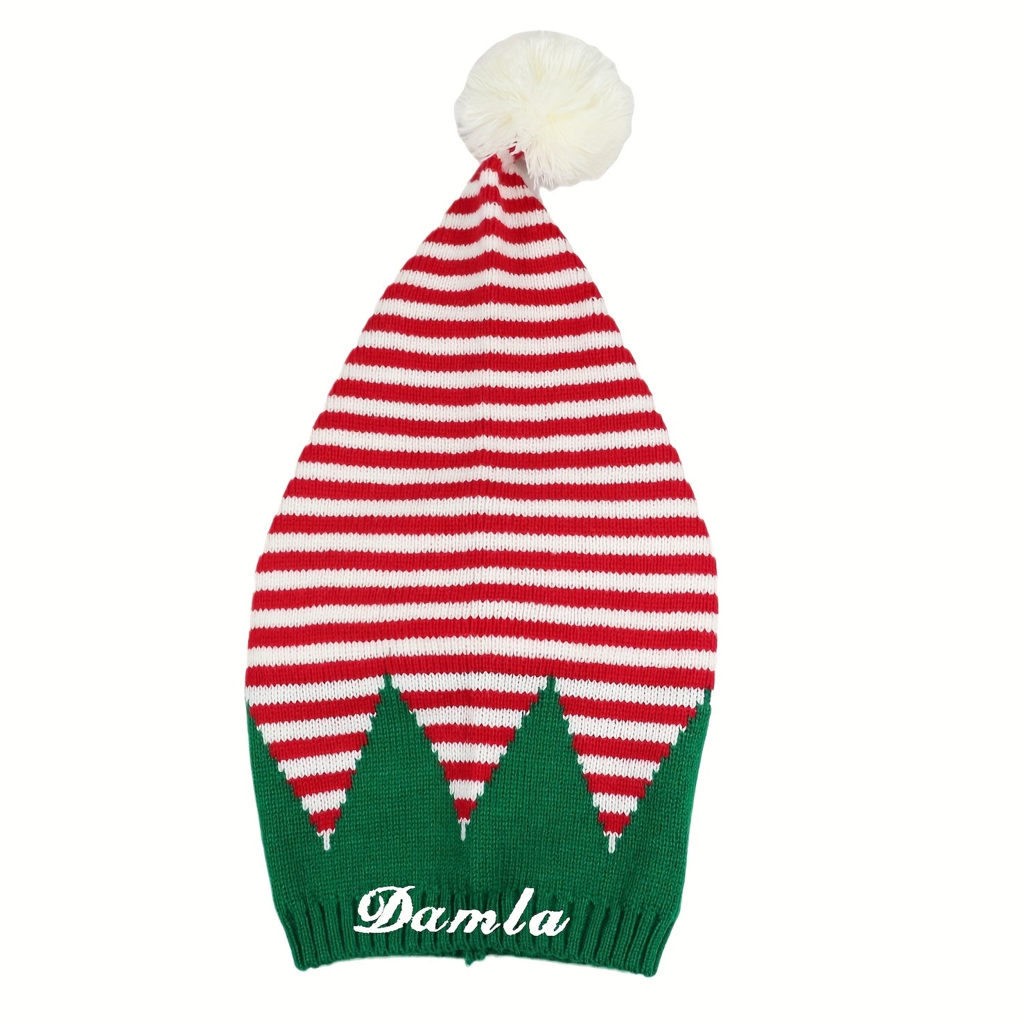 Personalized Christmas Knitted Hat with Custom Embroidery