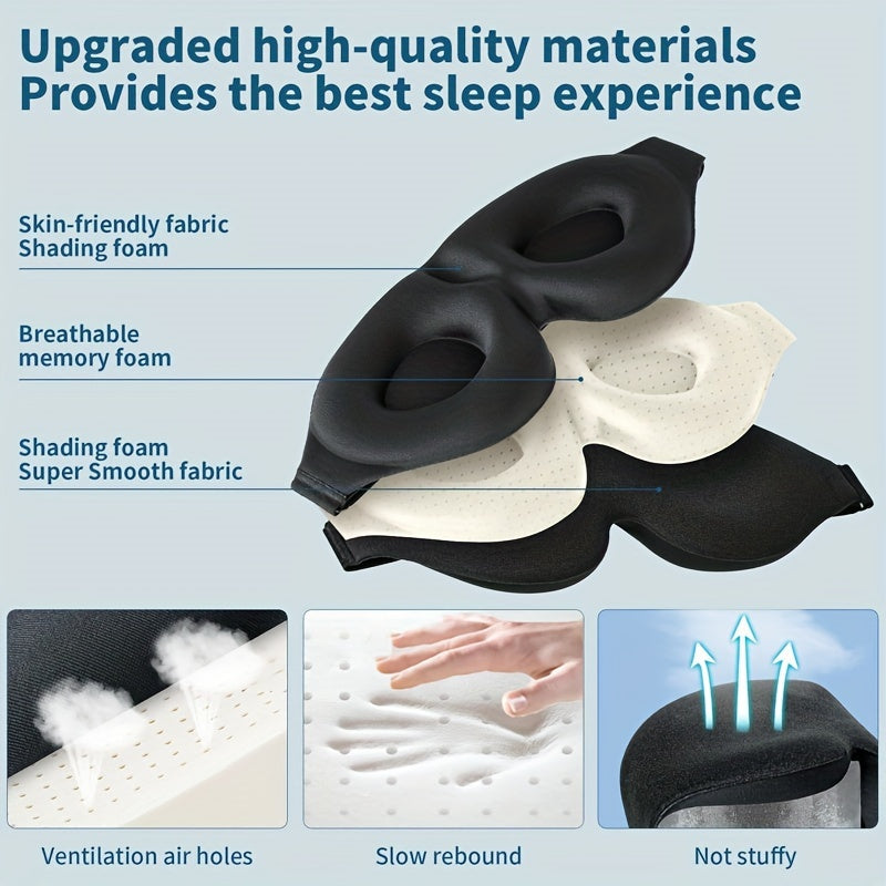 Blackout 3D Contoured Sleep Blindfold Soft Comfortable Eye Mask