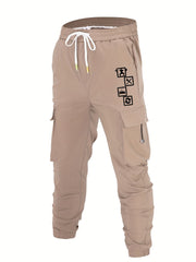 Funny Pattern Cargo Pants Men Flap Pocket Trousers Loose Casual Outdoor