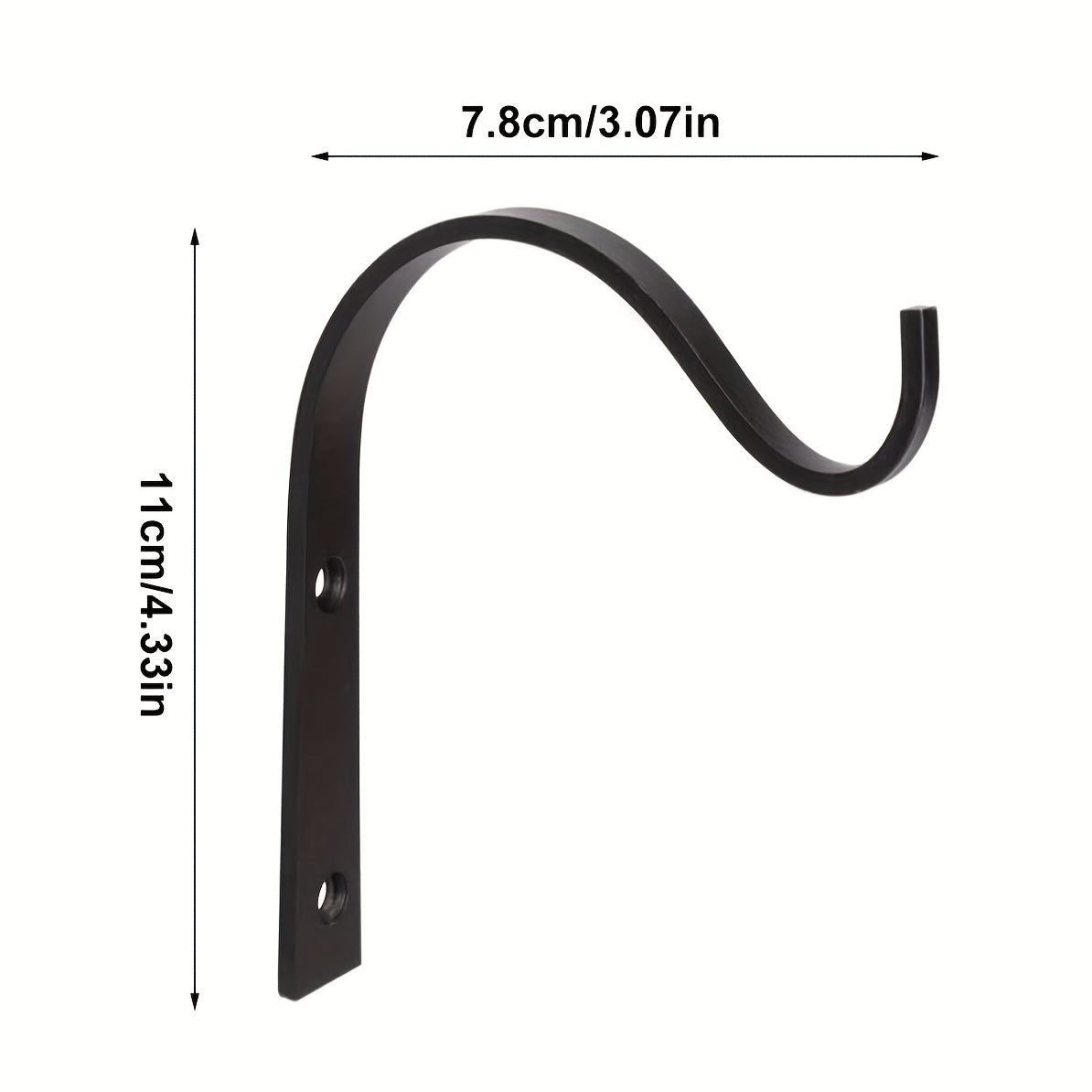 2pcs Hanging Plant Brackets 7.62cm S Shaped Iron Wall Mounted Hangers