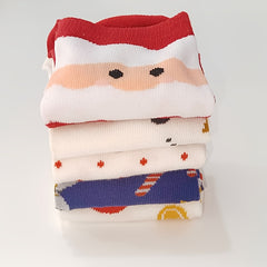 5 Pairs Christmas Print Socks Mid Tube Women's Stockings