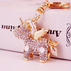 Cartoon Pony Rhinestone Keychain Animal Key Ring Pendant Bag Accessories