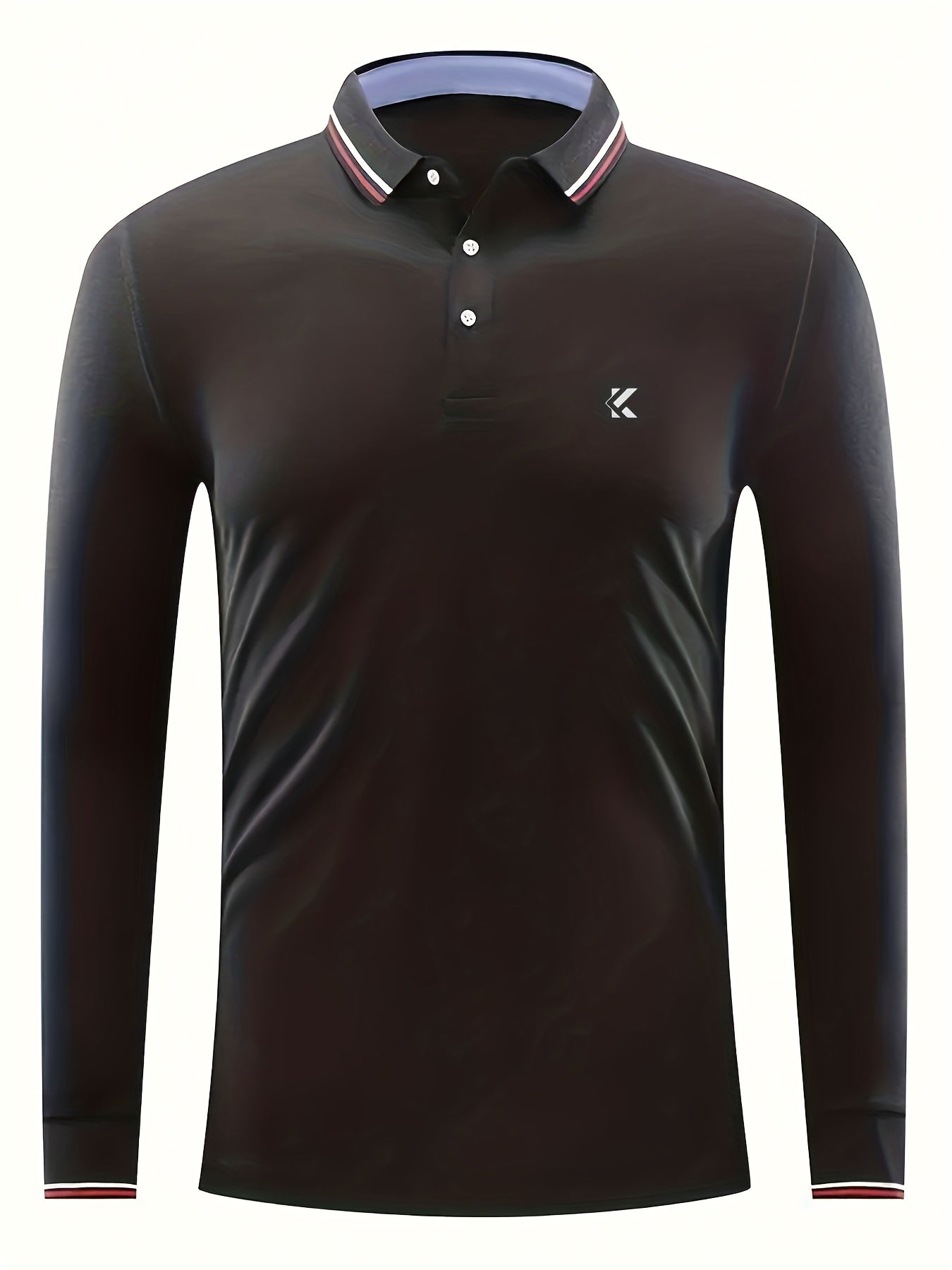 Men's Casual Long Sleeve Lightweight Polo Shirt