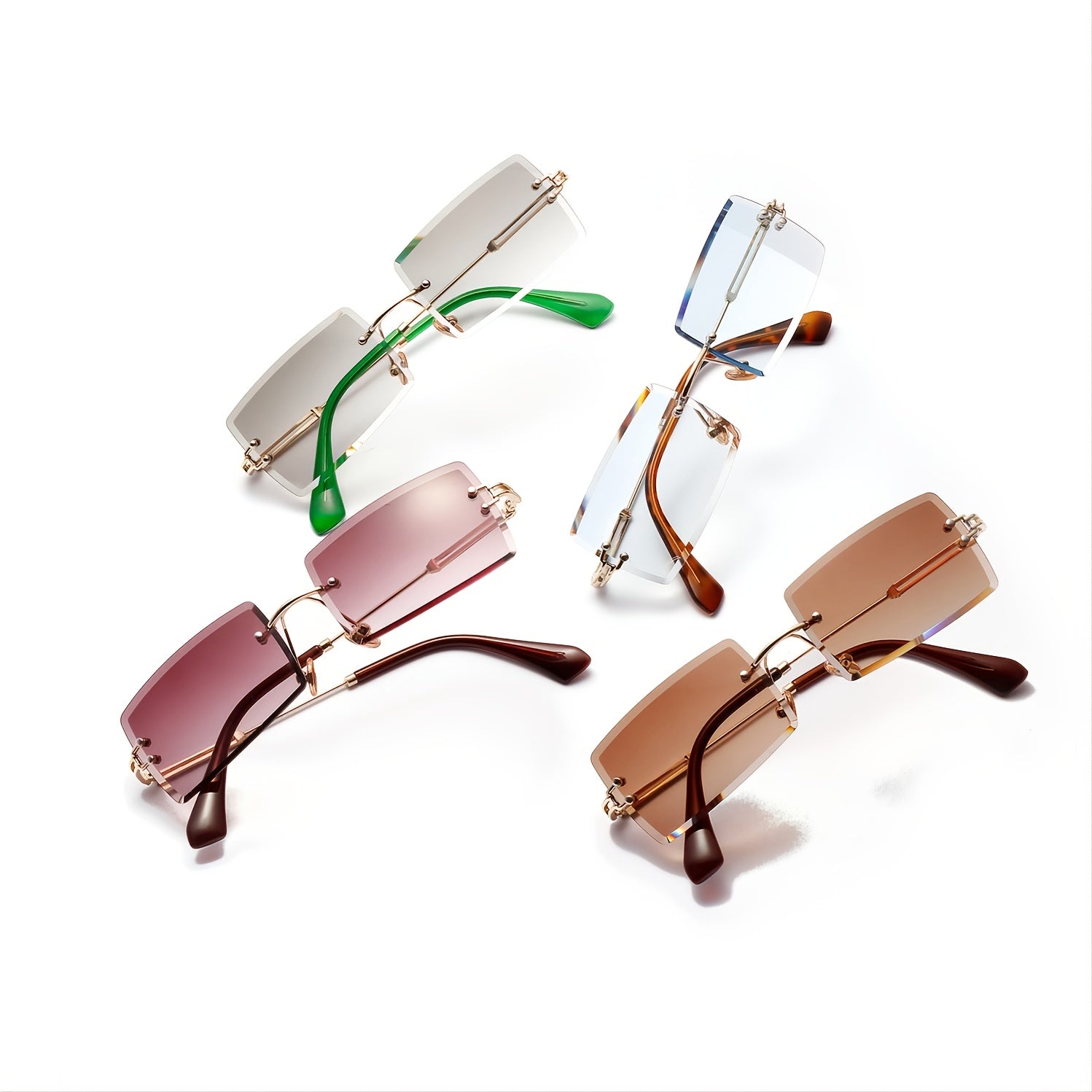 Rimless Square Sun Shades for Women - UV400