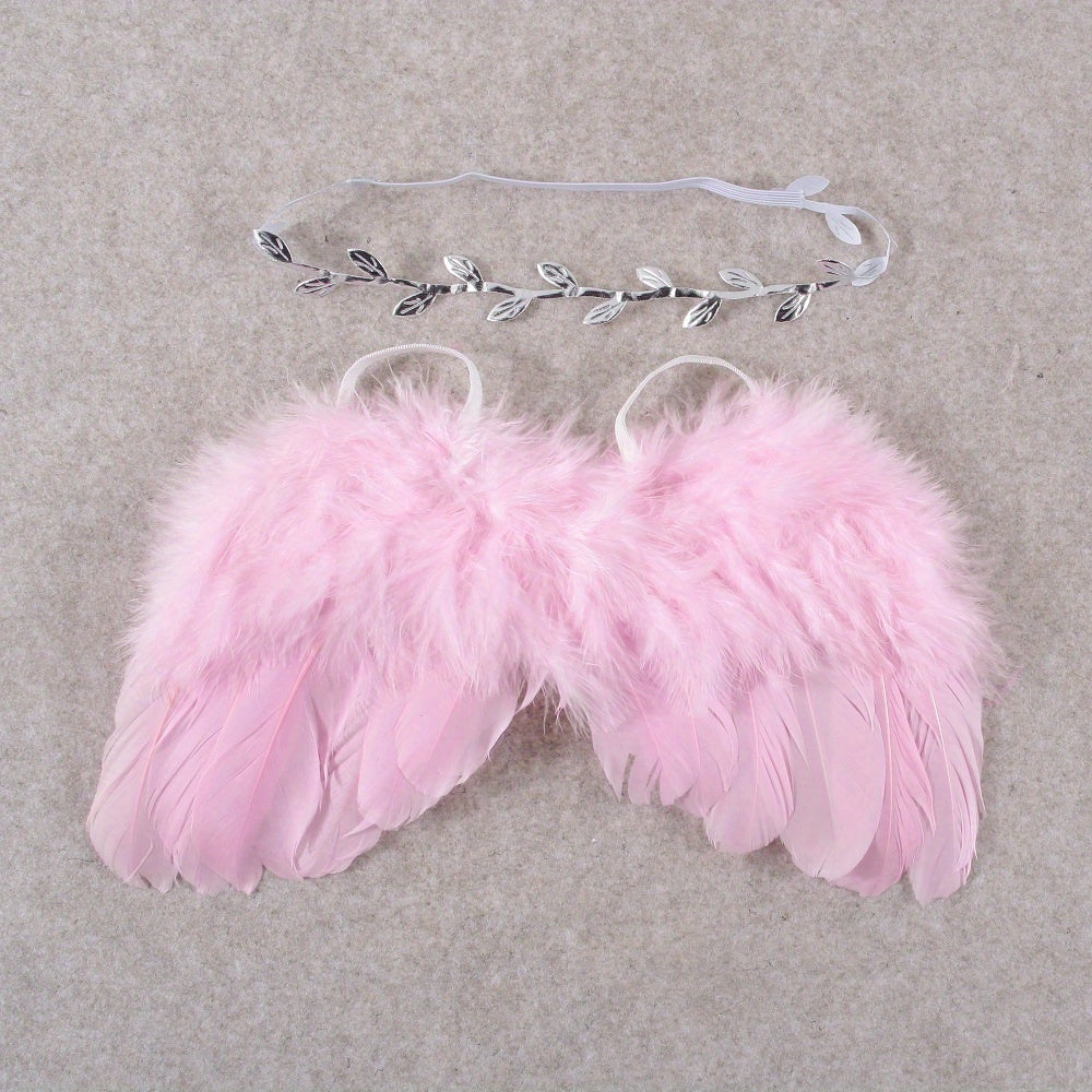 2pcs Baby Angel Feather Wings Set for Photo Props & Outdoor Party