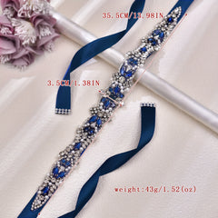 French Wedding Bride Belt Rhinestones Women