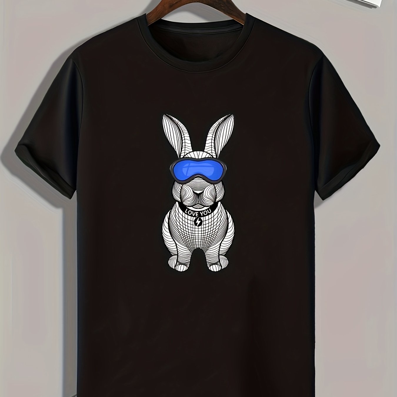 Rabbit Print Men's Graphic T shirt Summer Casual Tees