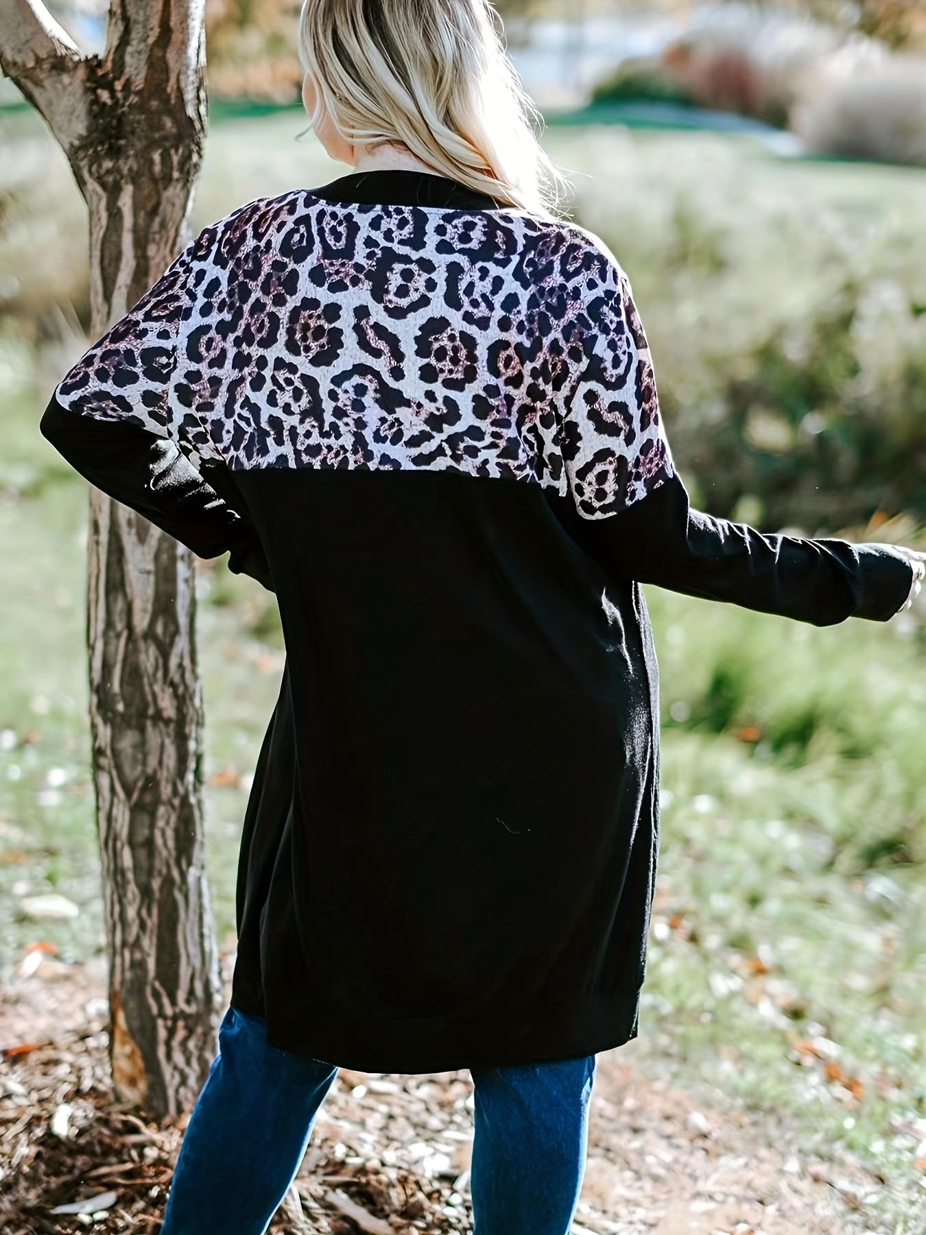  Leopard Print Long Cardigan