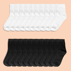 10 20 30 Pairs Solid Socks Comfy & Breathable Women's Stockings