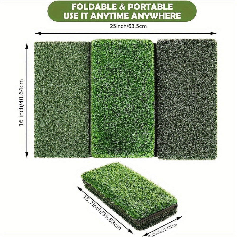 Thickened Golf Hitting Mat Swing Practice Non-slip Indoor Outdoor Mat w/ 6 Bubbl