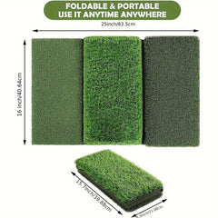 Thickened Golf Hitting Mat Swing Practice Non-slip Indoor Outdoor Mat w/ 6 Bubbl