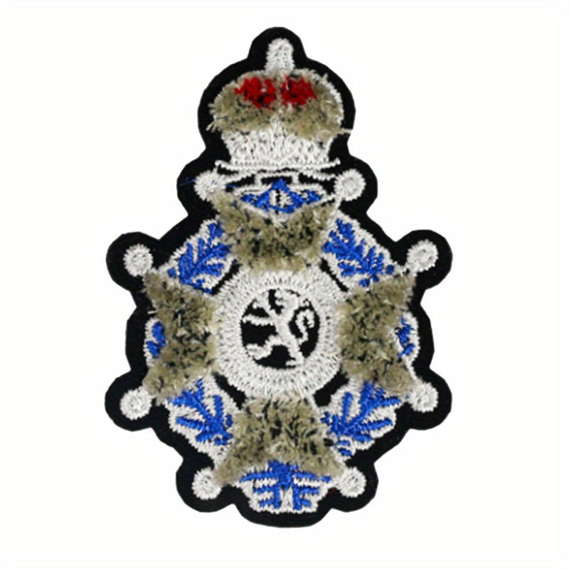 Creative Crown Lion Totem Iron on Embroidery For Men
