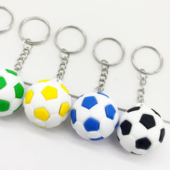 6pcs PVC Football Keychains Sports Pendant Bag Keyring Ornament
