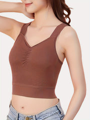 Women's V-Neck Sleeveless Padded Top 4-Pack