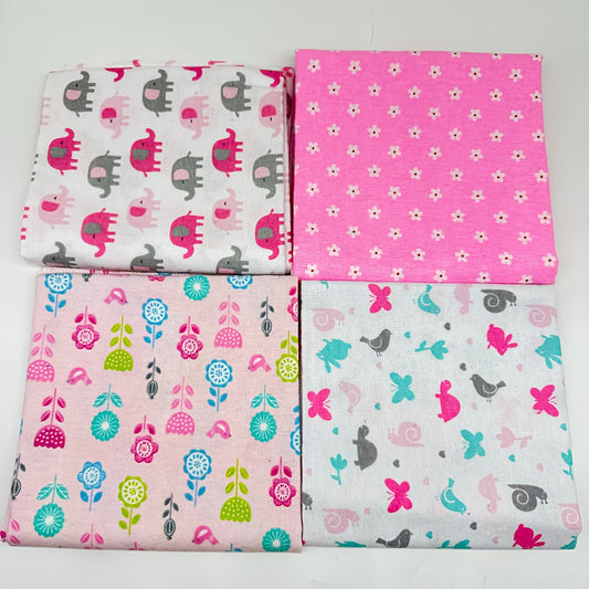 4pcs MIIYOUNG Blanket Square Printed Polyester Fiber Woven Mixed