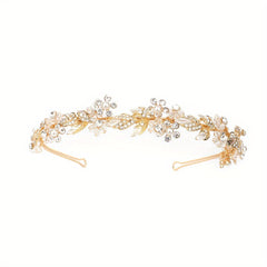 Rhinestone Faux Pearl Headband Alloy Head Hoop Queen Hair Band