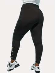  Colorblock Cross Belt Lace Leggings