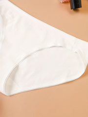 3 Pack Plus Size Basic Panties Set Women's Plus Solid High Cut Medium Stretch