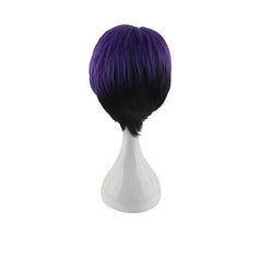 30 48 Cm Purple Short Dress Up Wig For Men Costume Party Use