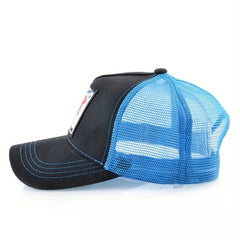 Shark Embroidery Patch Mesh Trucker Hat Lightweight Sunshade Dad Cap