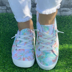 Coconut Leaf Pattern Slip On Shoes Women's Lightweight Comfort