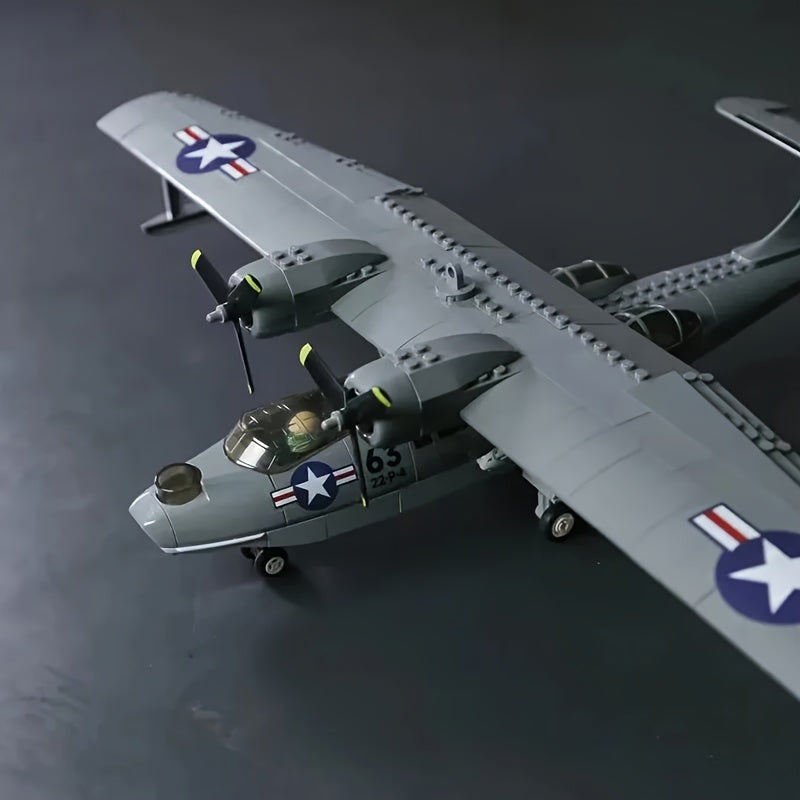 364pcs PBY Seaplane Building Block Model Puzzle Stacking