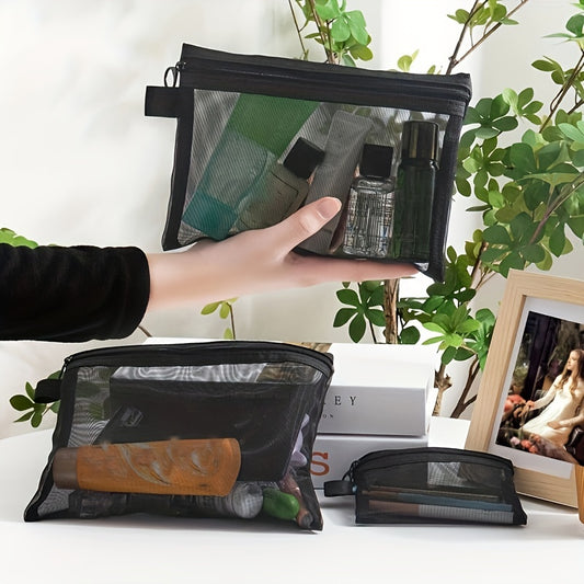 Nylon Mesh Cosmetic Bag Portable Storage for Travel