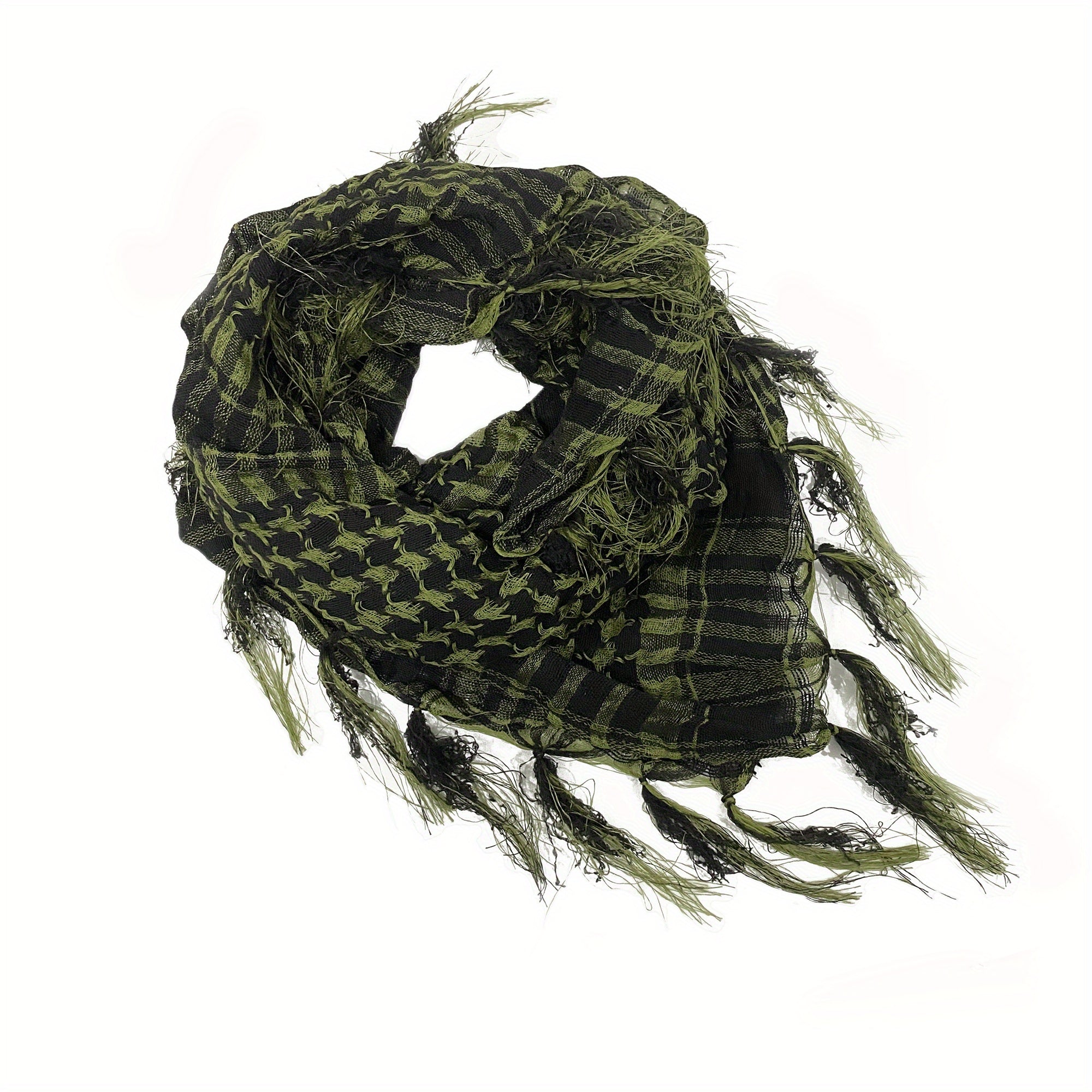 Unisex Tactical Tassel Triangle Scarf Military Shemagh Arab Desert Keffiyeh Wrap