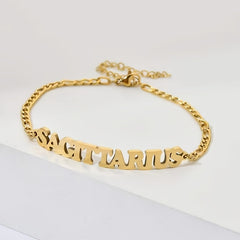 Stainless Steel Zodiac Letter Bracelet Gift