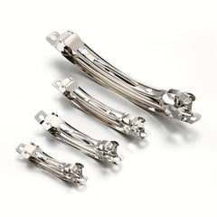 10pcs Silver Metal Spring Hair Clips Hairpin Base DIY Jewelry Making Barrettes