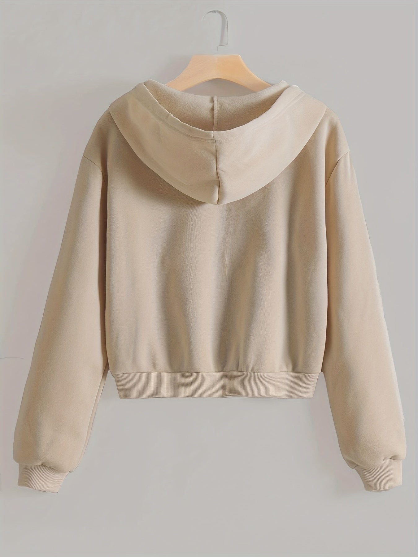 Casual Kangaroo Pocket Hoodie Long Sleeve Zip Up Sweatshirt