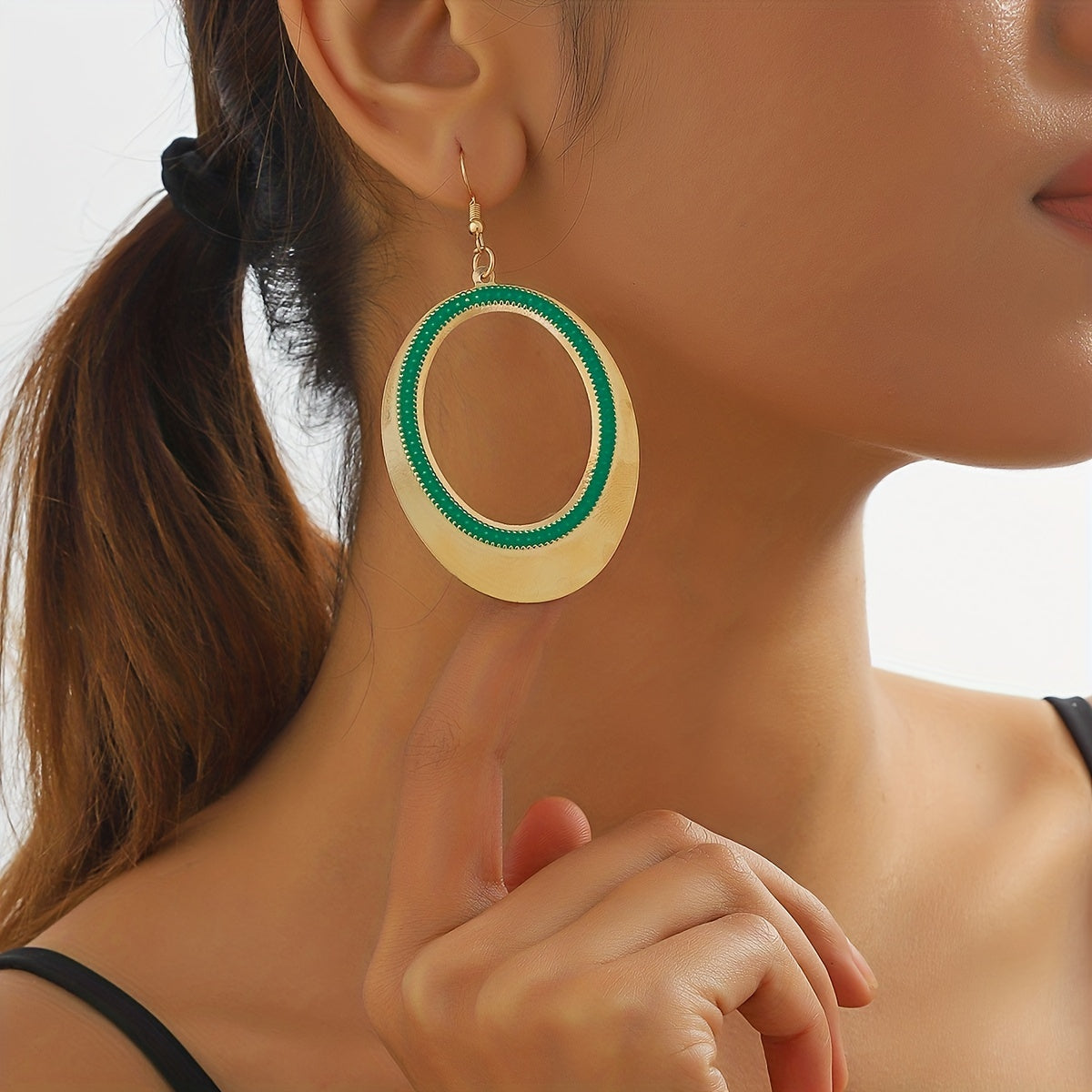 Oval Drop Earrings for Women, Creative Design