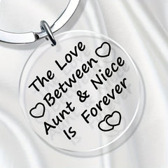 Aunt Niece Love Forever Keychain Metal Key Ring Gift