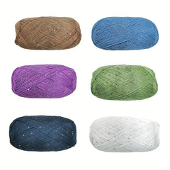 Cotton Sequin Yarn Worsted for DIY Arts Crafts Sewing Beginners