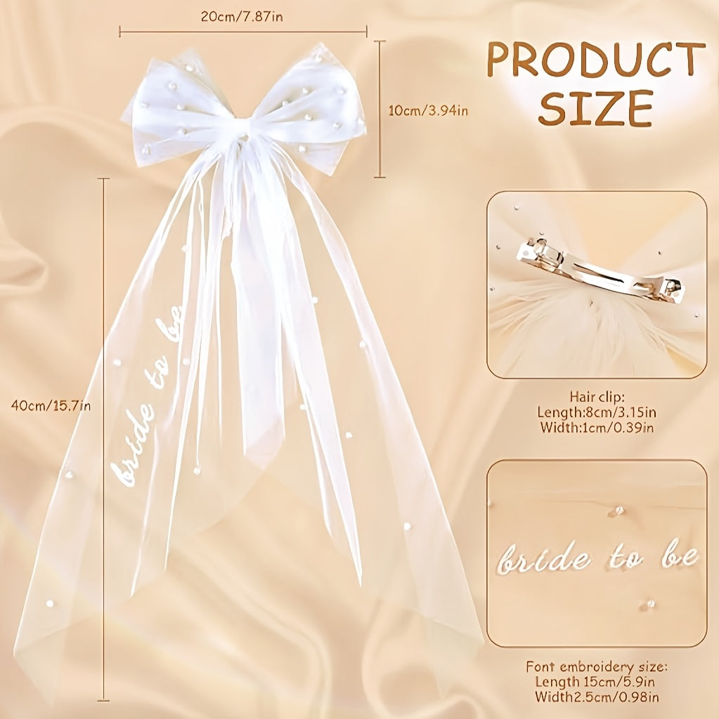 Bridal Veil Hair Clip Glamorous Wedding Hair Accessory for Brides