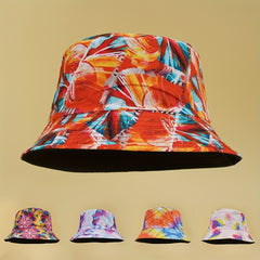 Graffiti Bucket Hat Hip Hop Printed Reversible Basin Hat Causal Sunscreen