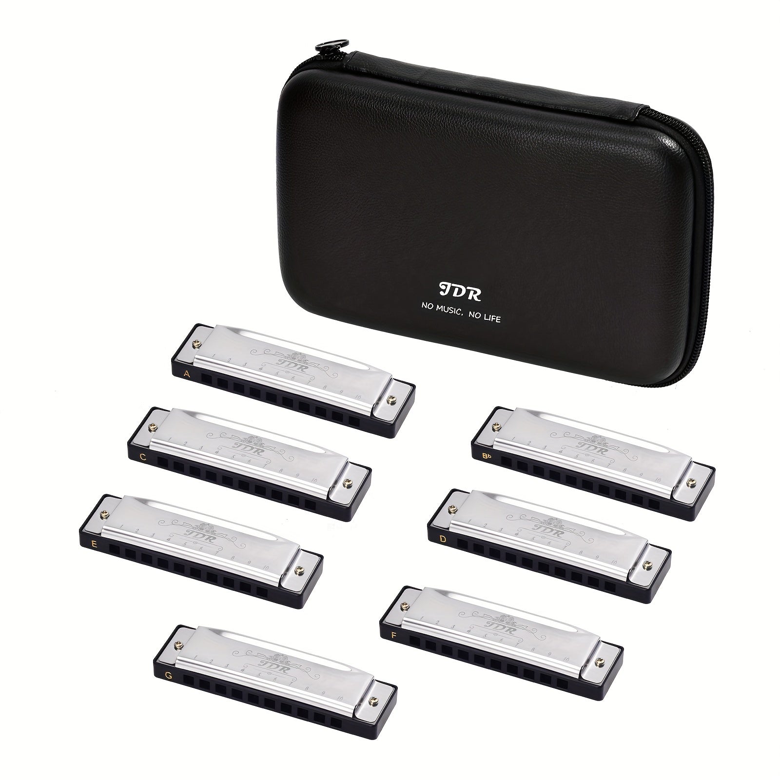 JDR Harmonica Set Key C D E F G A Bb 10 Holes 20 Tones Diatonic Mouth Organ