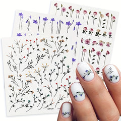 Spring Flowers Nail Art Stickers - Easy Self Adhesive Design