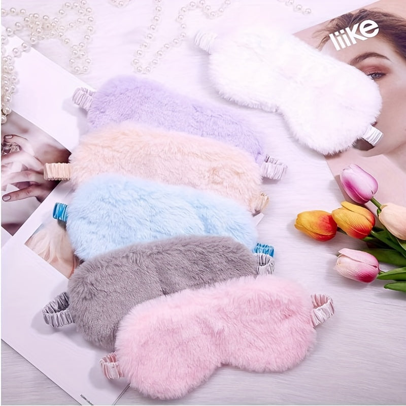 Solid Eye Protection Eye Mask Lunch Break Plush Eye Mask